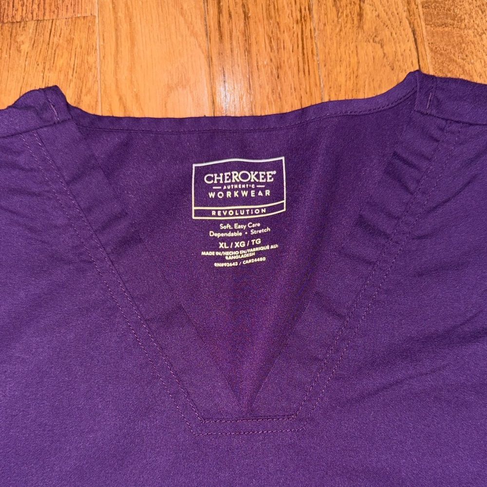 Cherokee Workwear Revolution WW620 Eggplant XL Scrub Top